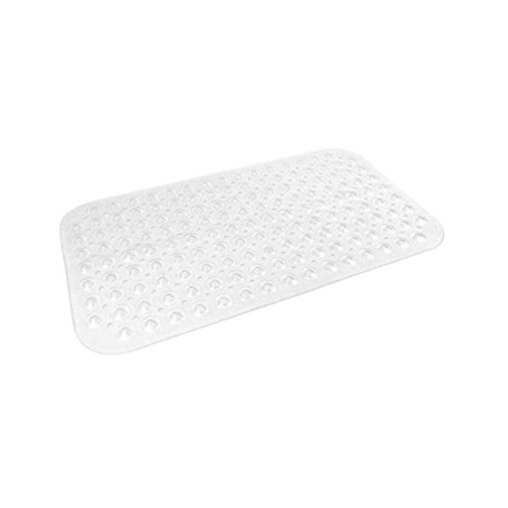Covoras Baie OPTIM DEKO, 67x37 cm, Ventuze din PVC, Alb