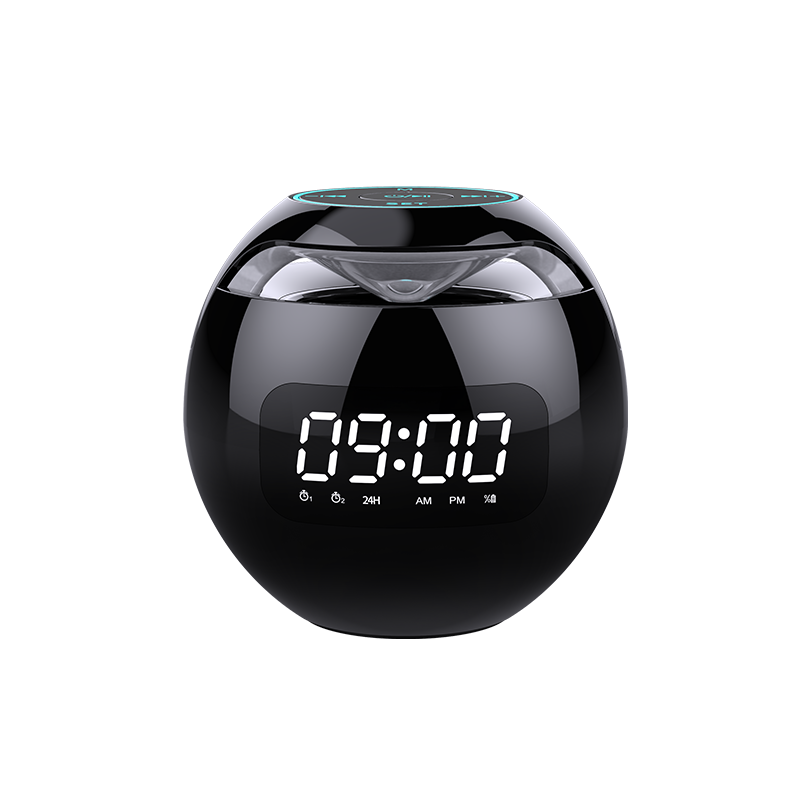 Ceas Desteptator Boxa Bluetooth eOptima® G90S, Ceas, Lumina Ambientala, FM Radio, Card Reader TF, Mp3 Player, Hands Free, Power 5W, Afisaj Digital Led, Negru