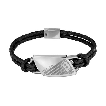 Bratara Police Matobo PJ26559BLS / 01, Otel inoxidabil/Piele, Negru/Argintiu Bratara Police Matobo PJ26559BLS / 01, Otel inoxidabil/Piele, Negru/Argintiu