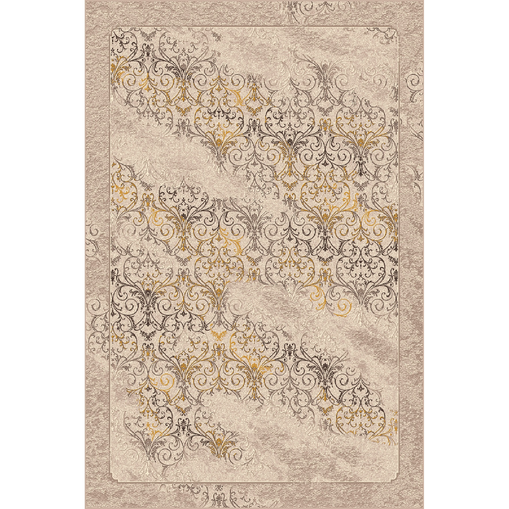 Covor Modern, Iris Paun, Bej / Auriu, 60x110 cm, 1800 gr/mp