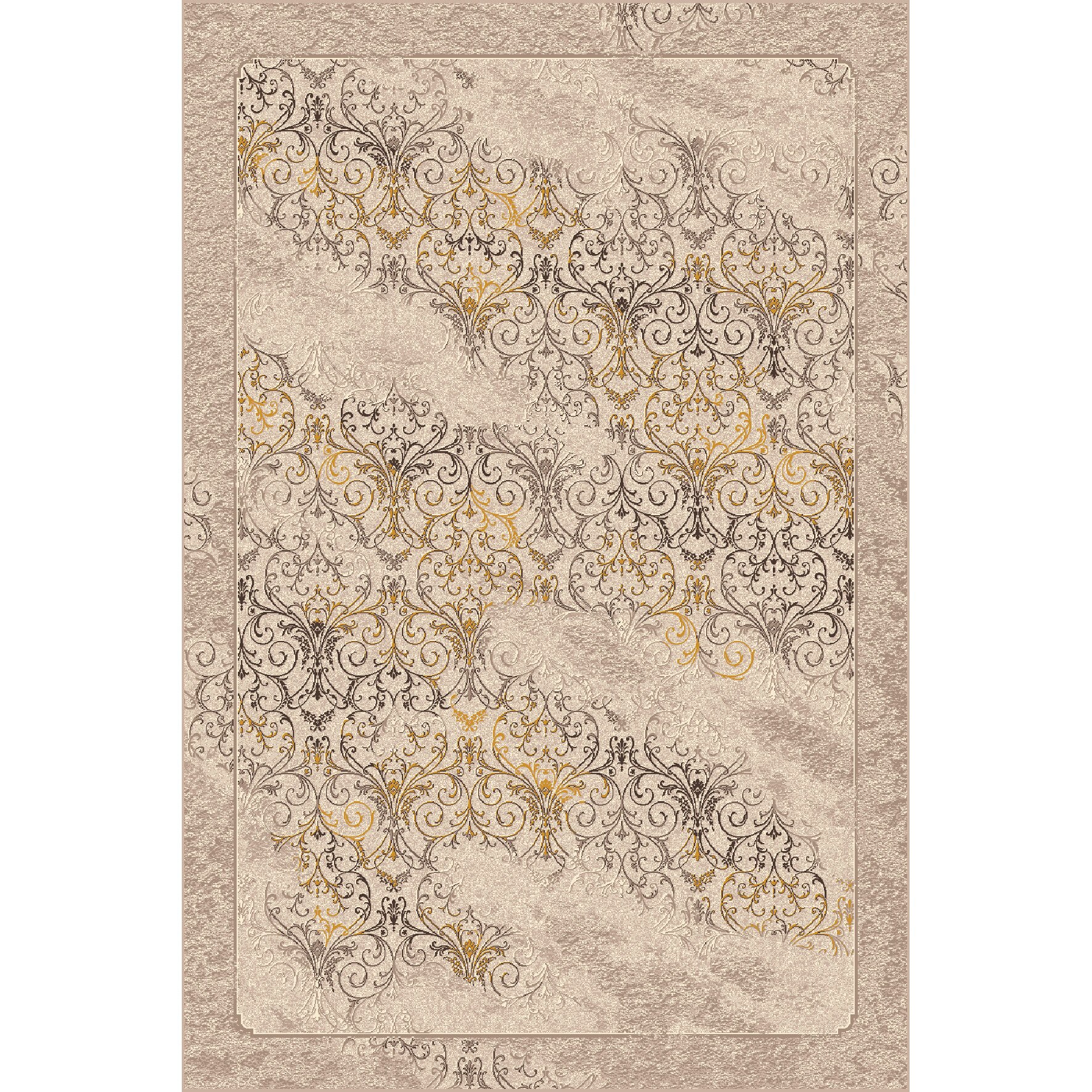 Covor Modern, Iris Paun, Bej / Auriu, 80x150 cm, 1800 gr/mp