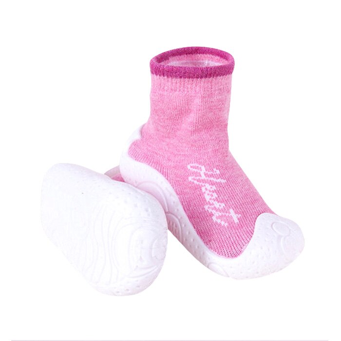 Mocasini pentru copii cu talpa antiderapanta - Inimioare, Roz, Marimea 20