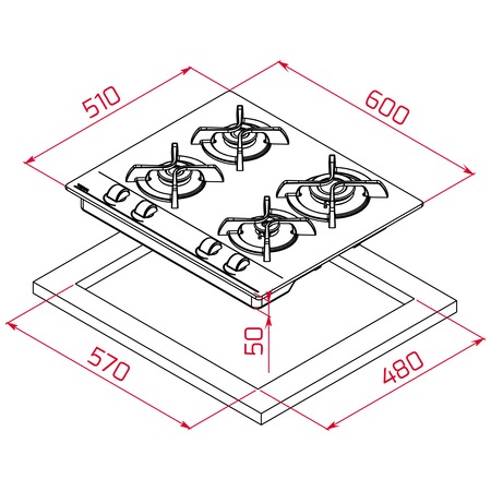 Pachet Cuptor incorporabil Teka HLB 830 Black-SS, 70 litri, HydroClean PRO plus Plita incorporabila, Gaz, Teka GBC 64000 BK, 4 Arzatoare, 60 cm, Cristal negru