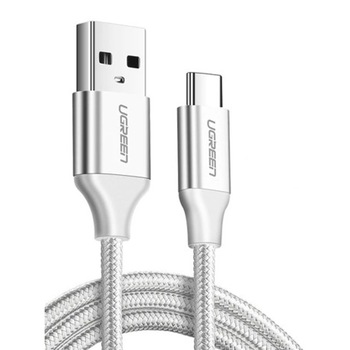 Cablu de date, UGREEN US288, USB la USB-C , Quick Charge 3.0, 3A , Lungime 1,5 m, Alb, Rata transmisie 480 Mb/s, Tip snur acoperit de nailon Cablu de date, UGREEN US288, USB la USB-C , Quick Charge 3.0, 3A , Lungime 1,5 m, Alb, Rata transmisie 480 Mb/s, Tip snur acoperit de nailon