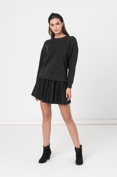 b.young, Pulover cu maneci bishop Sibbi, Negru melange b.young, Pulover cu maneci bishop Sibbi, Negru melange