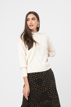 b.young, Pulover cu perforatii Milo, Alb prafuit b.young, Pulover cu perforatii Milo, Alb prafuit