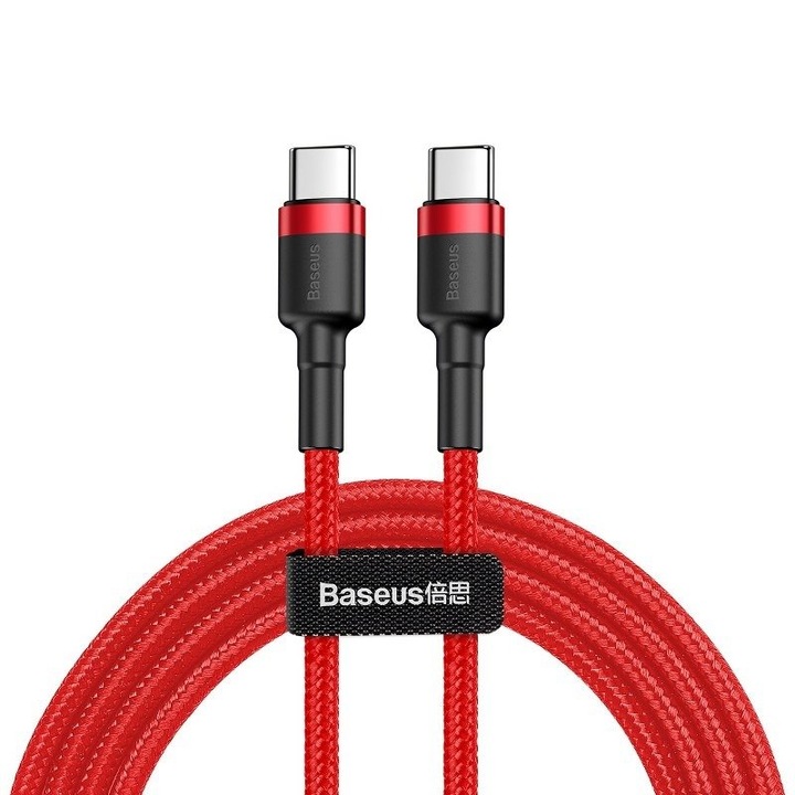 Cablu de date, Baseus, Tip USB-C, 2m, Rosu