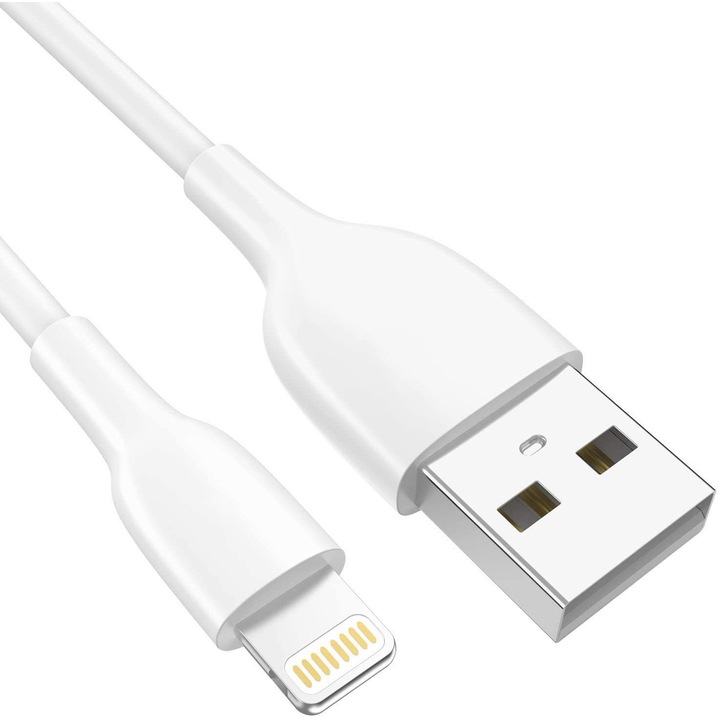 Töltő és adatátviteli kábel, 1 m, EVTrend® Premium, USB-Lightning, szupergyors töltés, iPhone / iPad készülékhez, FEHÉR