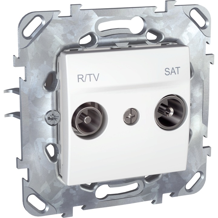 Priza R-Tv/Sat, Priza Individuala, 2 module, Unica, Alb