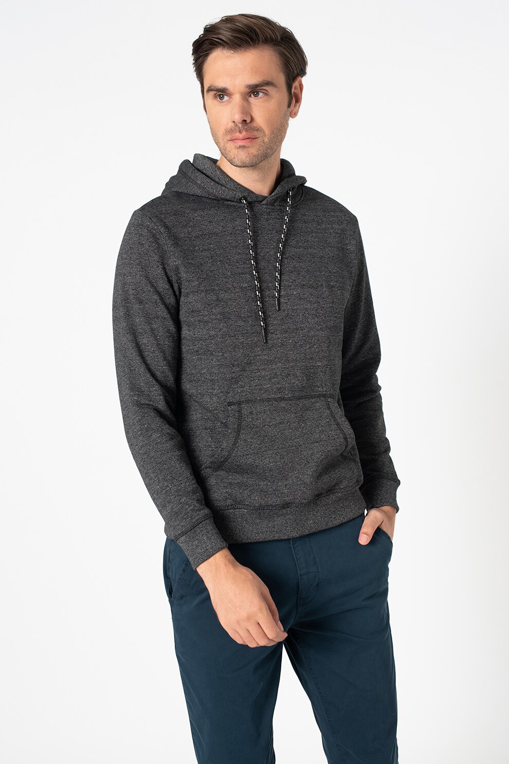 BLEND, Hanorac cu buzunar kangaroo, Gri antracit