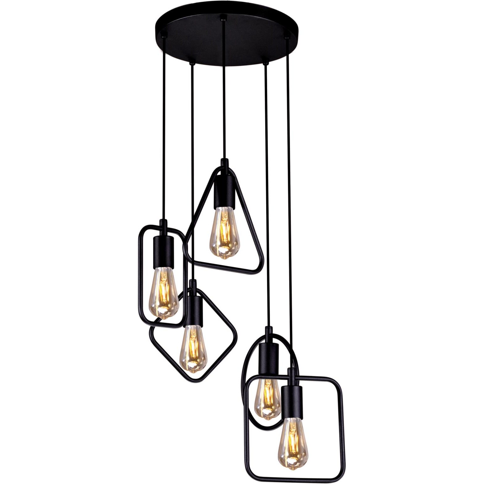 Lustra K-3931 GEO,Negru, cu 5 surse de iluminare, E27,60 W