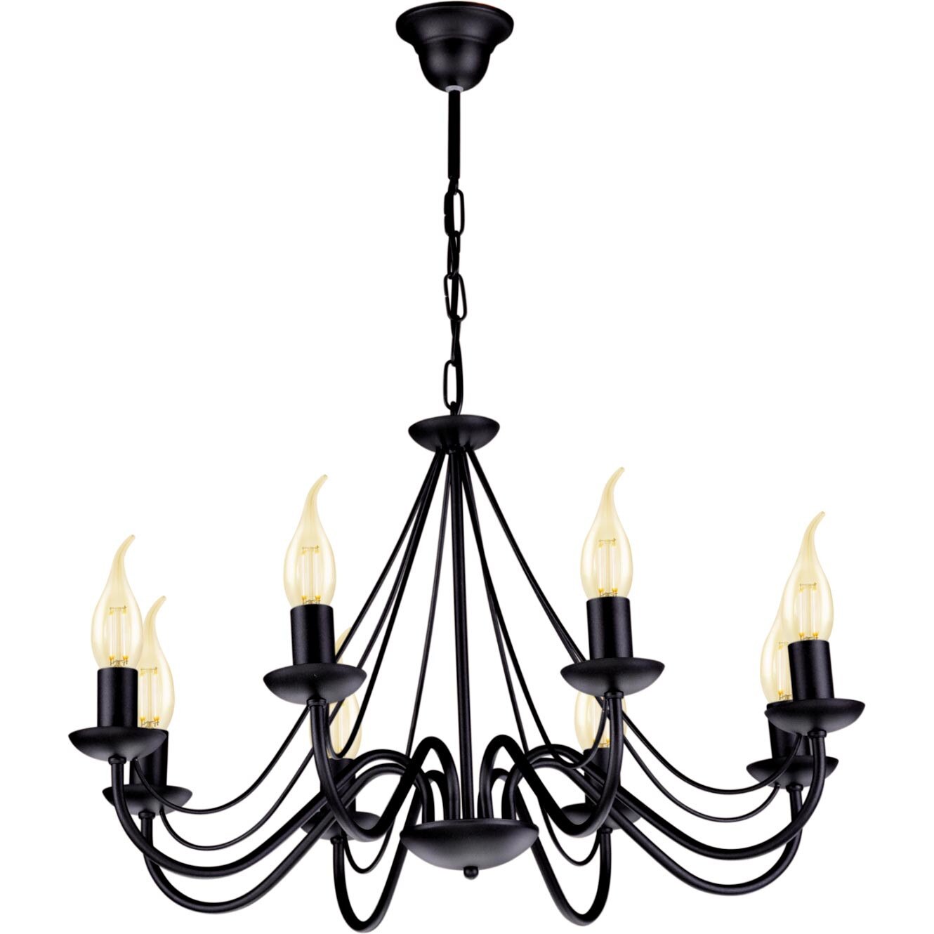 Lustra K-3992 BARTEZ,Negru, cu 8 surse de iluminare, E14, 60 W