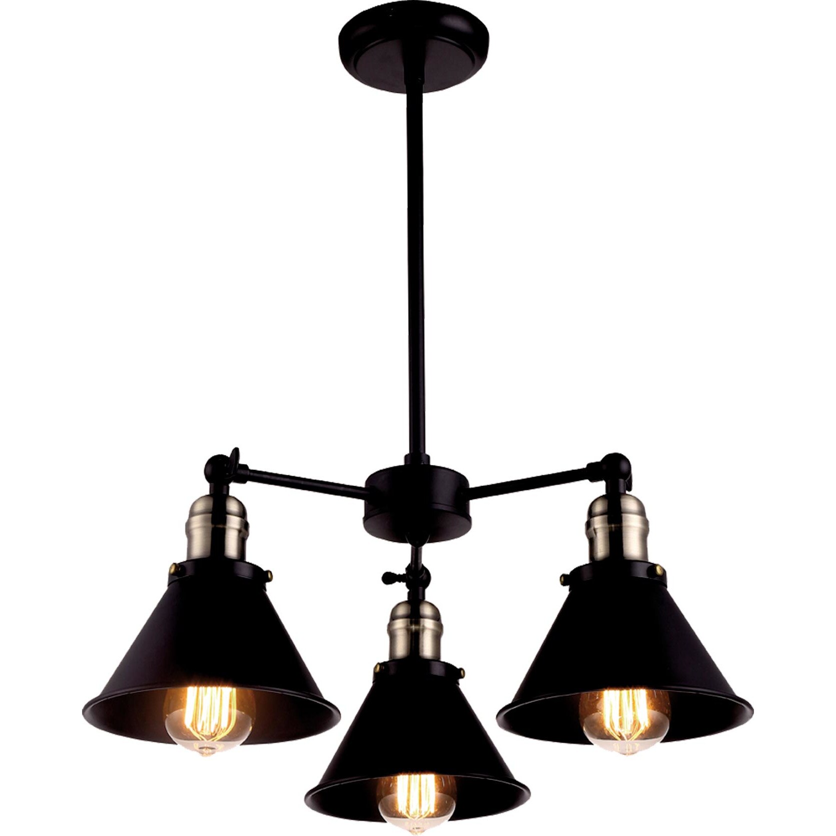 Lustra K-8038B-3 MORENO,Negru, cu 3 surse de iluminare, E27, 40 W