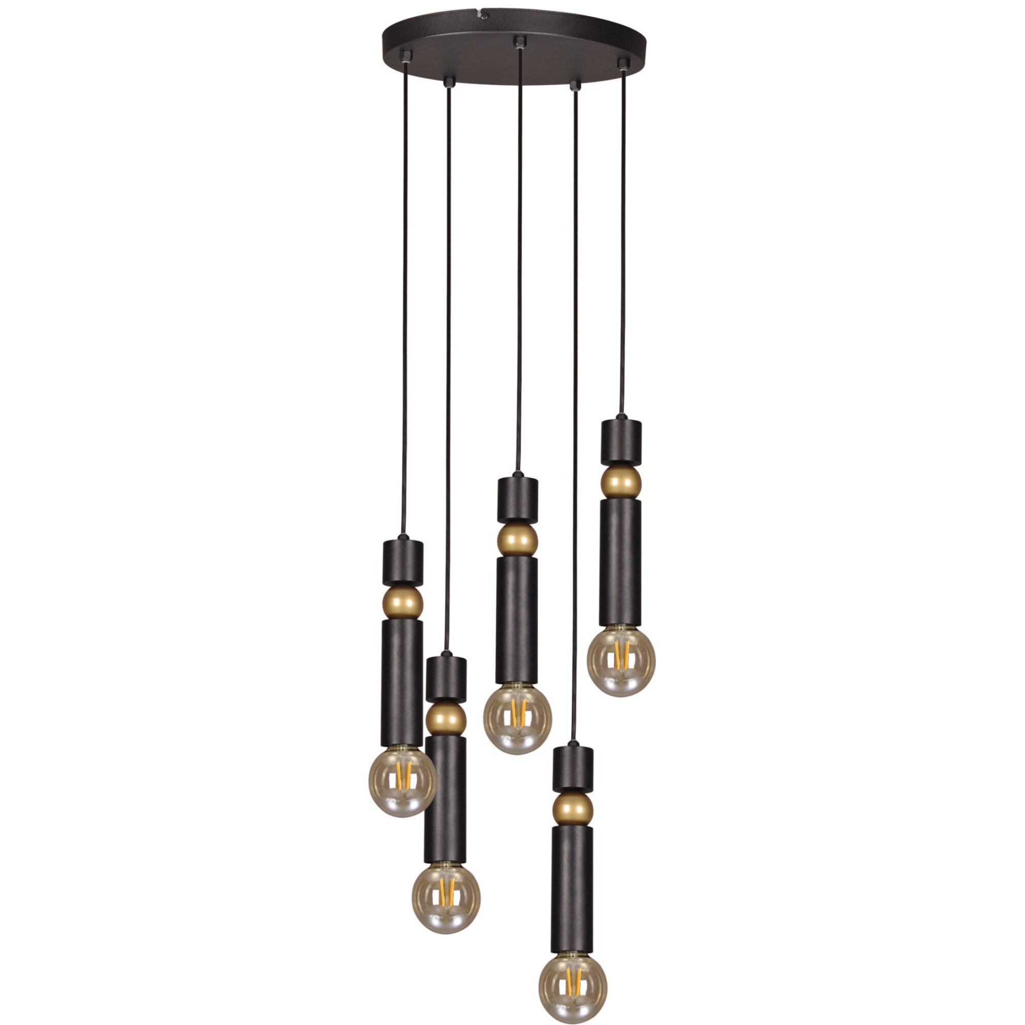 Lustra K-4743 RIANO,Auriu, cu 5 surse de iluminare, E27, 60 W