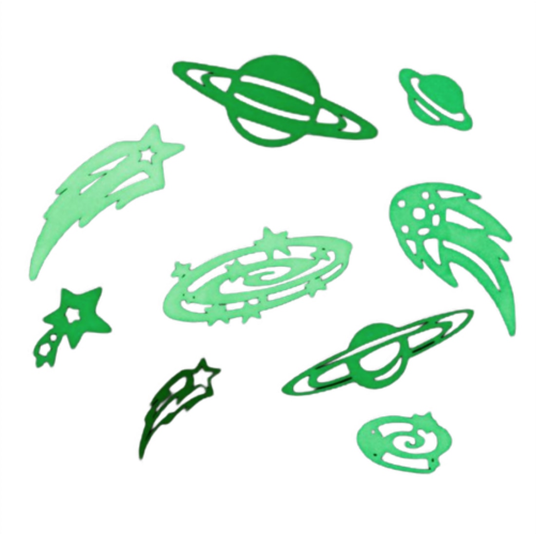 Set Planete, Stele si Galaxii fosforescente Bibilel pentru decorarea tavanului, 9 piese, JMB-BBL2990