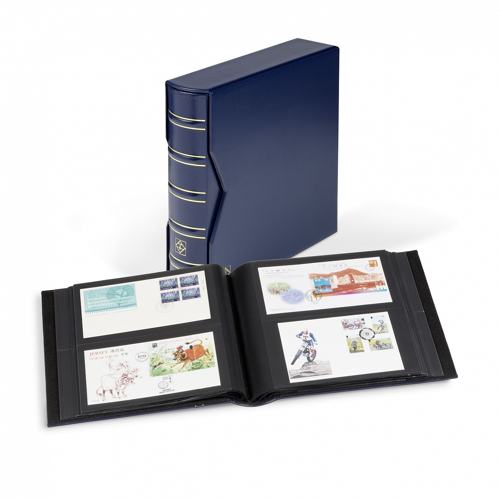 Discreet Slander Pretty Album si suport pentru 200 carti postale, FDC (prima zi ), coperta albastra  cu 50 file -354422 - eMAG.ro