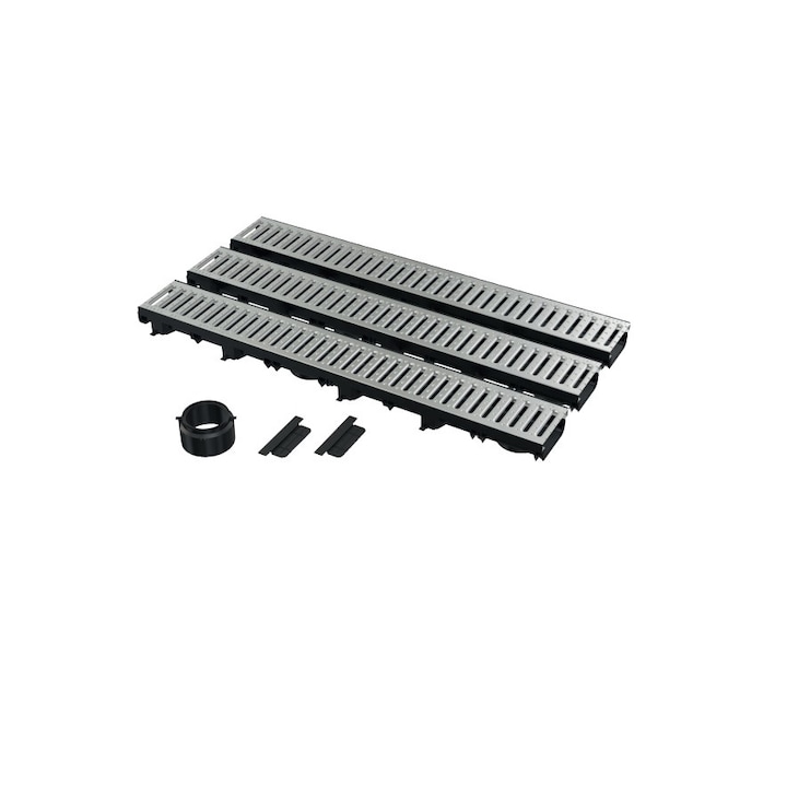 Sistem de drenaj exterior cu inaltime redusa (set de garaj), 3x 100 cm, Alcaplast AVZ112-G102