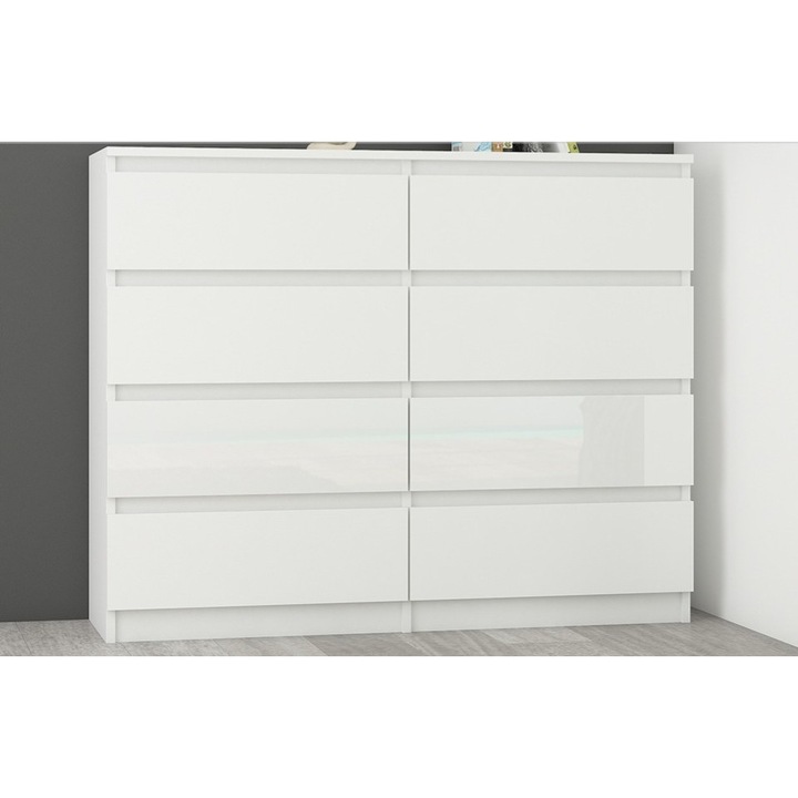 Modern komód, PVC, R-120-S8 T-1, 98x40x120 cm