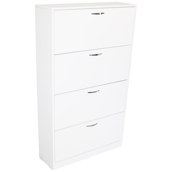 Pantofar 4 Usi Mare, Alb, 80 x 157 x 26 cm