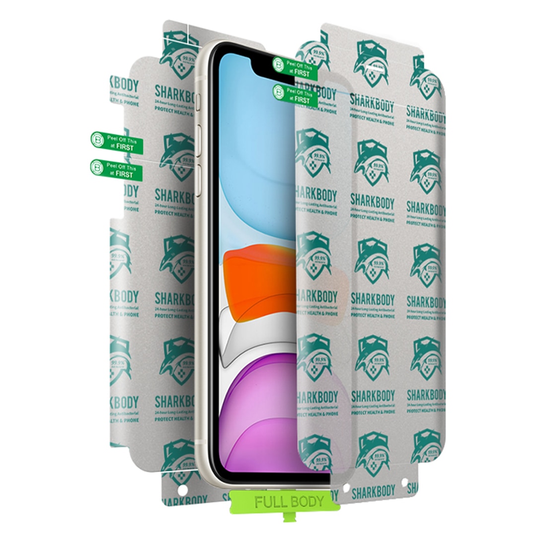 Set folii full body pentru Apple iPhone XS Max, Protectie Completa 360, Fata -Spate, Antibacterian, Instalare usoare, Optim Tech Protection, Transparent