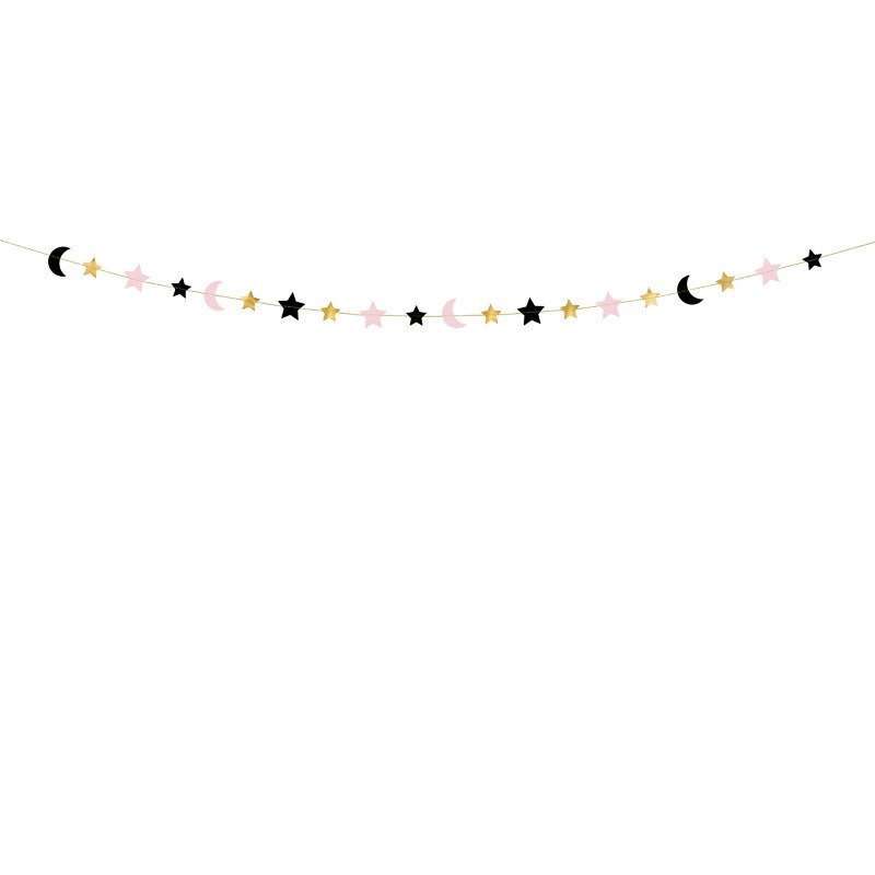 Ghirlanda Stele si Luna, Multicolor, 190 cm
