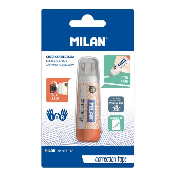 Коректор за тиксо Mini Milan, 5 мм х 6 м, различни цветове