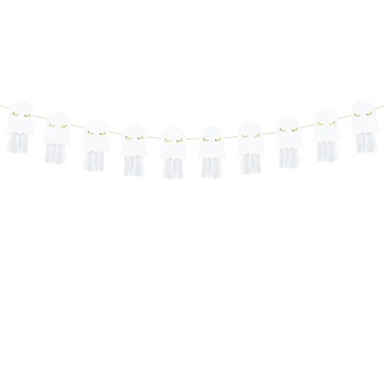 Ghirlanda Halloween Fantome, Alb, 130 cm Ghirlanda Halloween Fantome, Alb, 130 cm