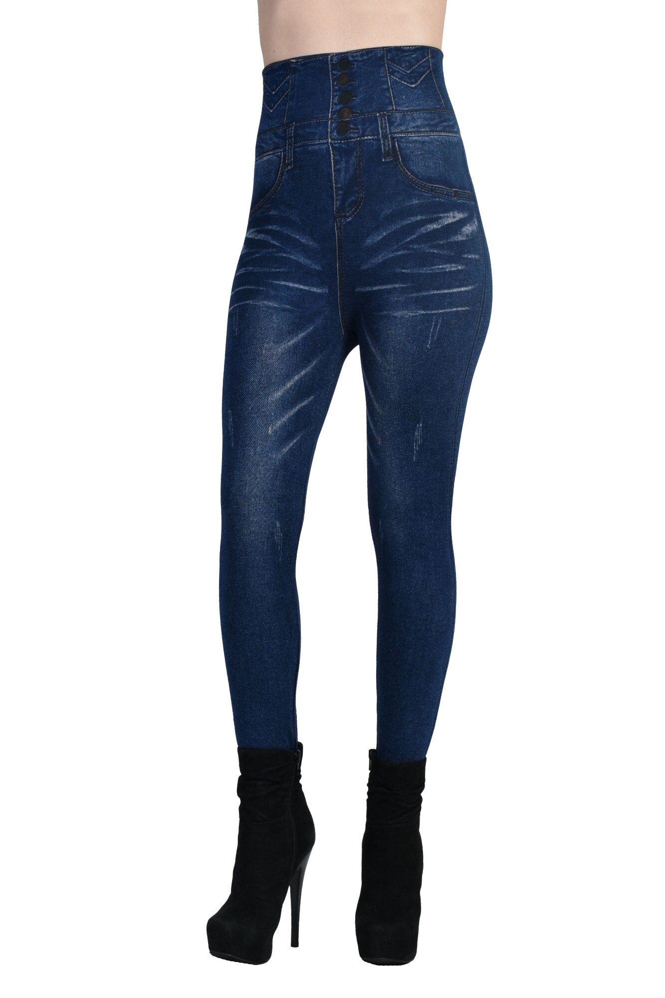 Colanti Blugi Modelatori Bleumarin Talie Inalta B214, Bleumarin