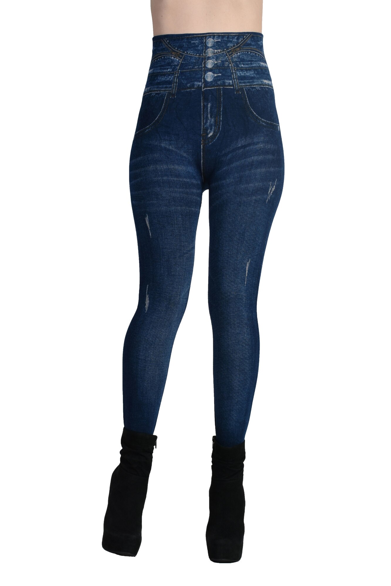 Colanti Blugi Modelatori Bleumarin Talie Inalta B034, Bleumarin