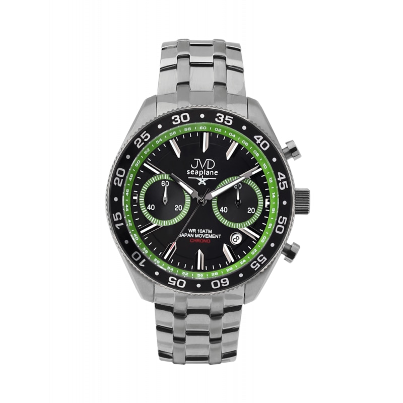 Ceas de mana JVD Seaplane Infusion J1117.3, Otel inoxidabil, 10 ATM, Argintiu