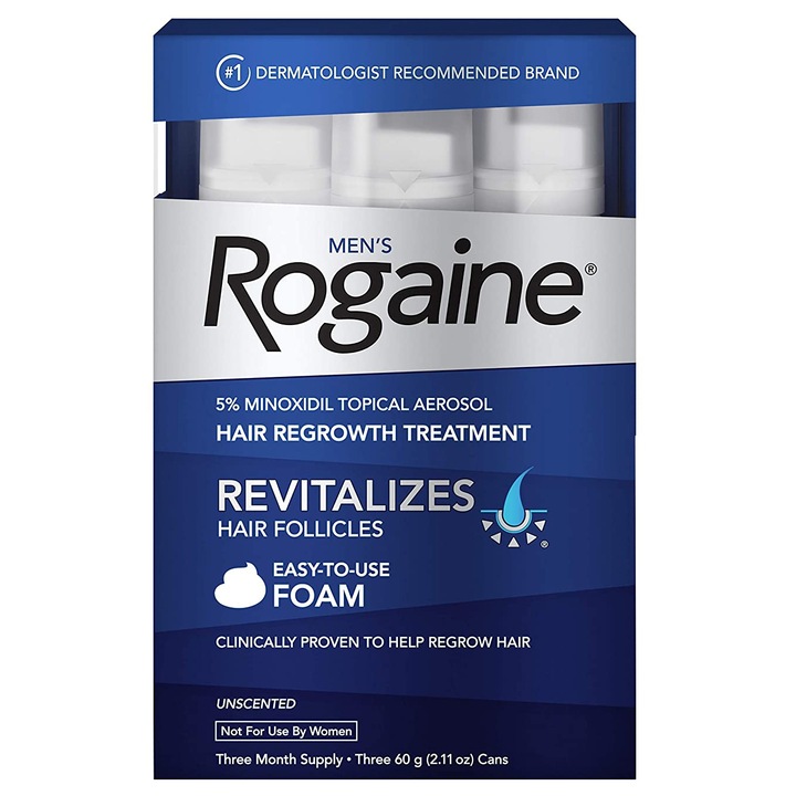 Комплект пяна, Rogaine, против косопад, 5%, 3 месеца лечение, 3 x 60 ml