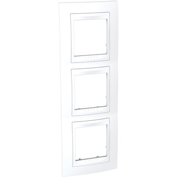 Rama De Acoperire, 6 module, 3 Porti Verticale, Unica Plus, Alb Rama De Acoperire, 6 module, 3 Porti Verticale, Unica Plus, Alb