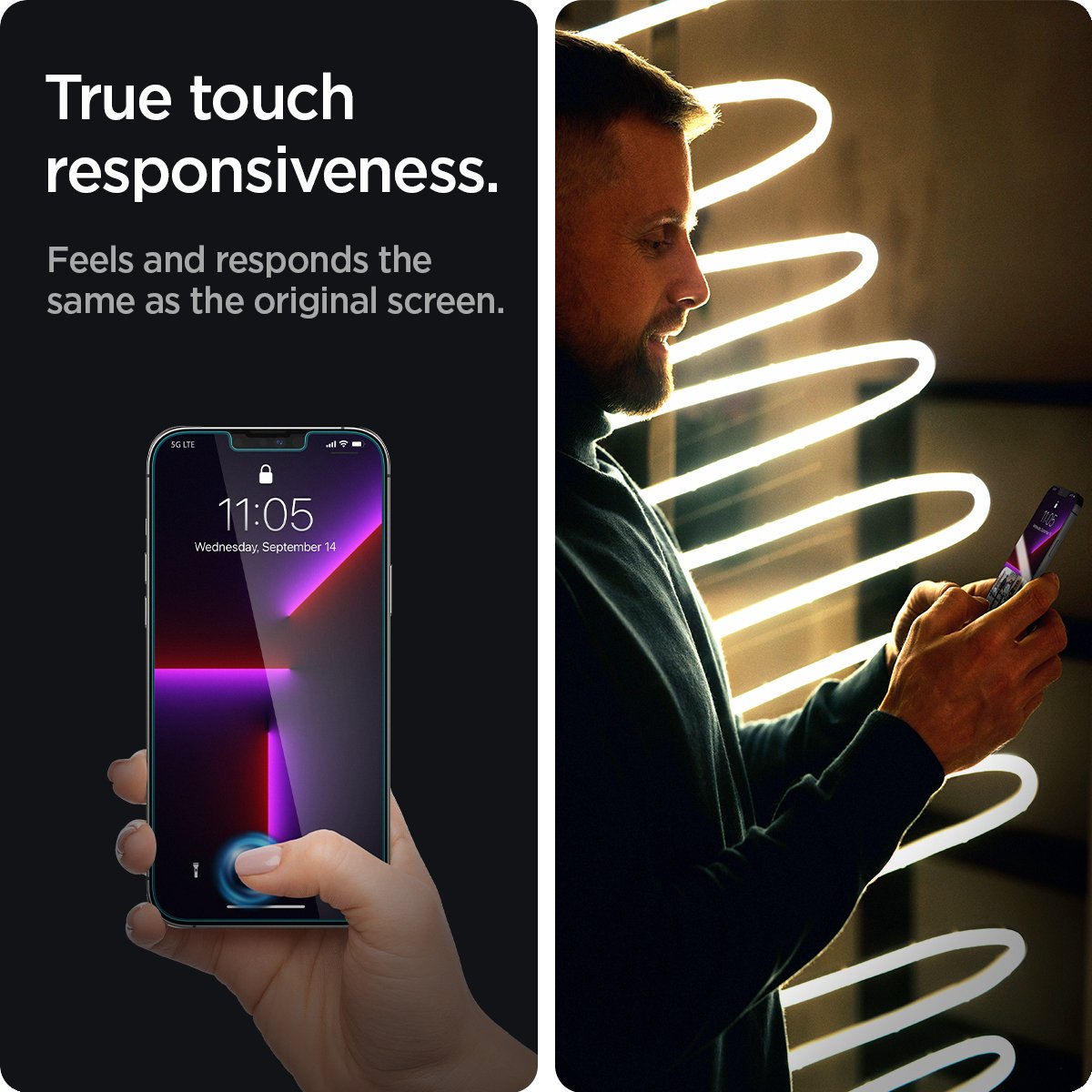 Set 2 folii sticla cu sistem de montare Case friendly Spigen GLAStR EZ FIT compatibil cu iPhone 13 Pro Max / 14 Plus