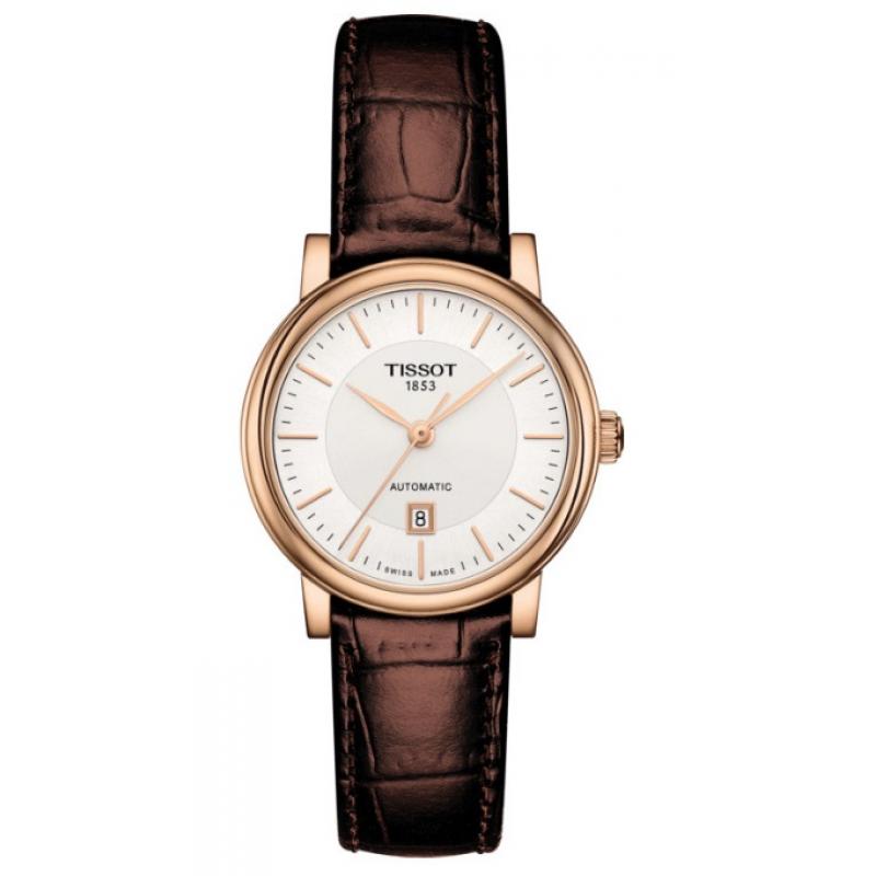 Ceas Lux de dama Tissot Carson Automatic, Curea din Piele, Maro