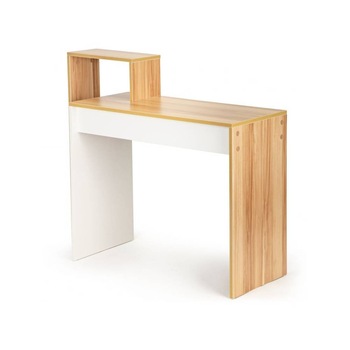 Birou office din Pal Bigshot BSMODSWN, Corp 4 Etajere, Blat Rezistent, 110 x 40 x 91cm, Alb - Natur Birou office din Pal Bigshot BSMODSWN, Corp 4 Etajere, Blat Rezistent, 110 x 40 x 91cm, Alb - Natur