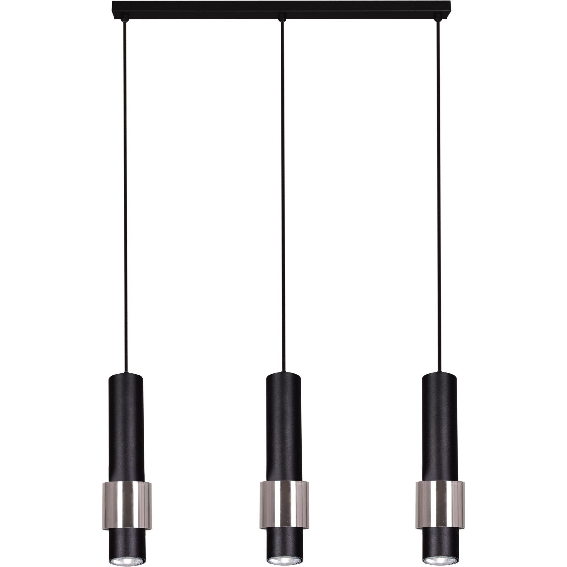 Lustra K-4714 NIKOS,Crom/Negru, cu 3 surse de iluminare, GU10, 50 W