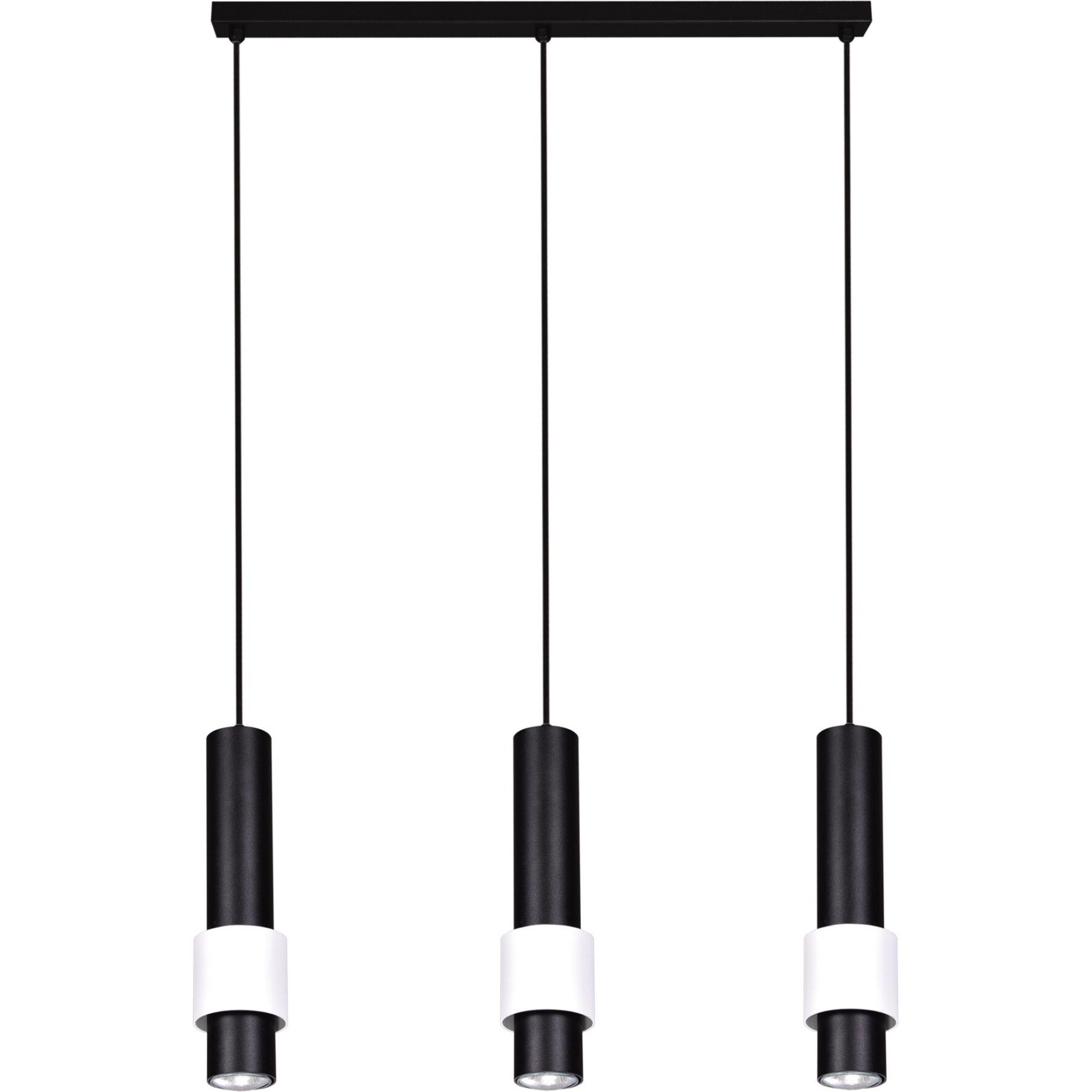 Lustra K-4548 ROLL,Alb/Negru, cu 3 surse de iluminare, GU10, 50 W