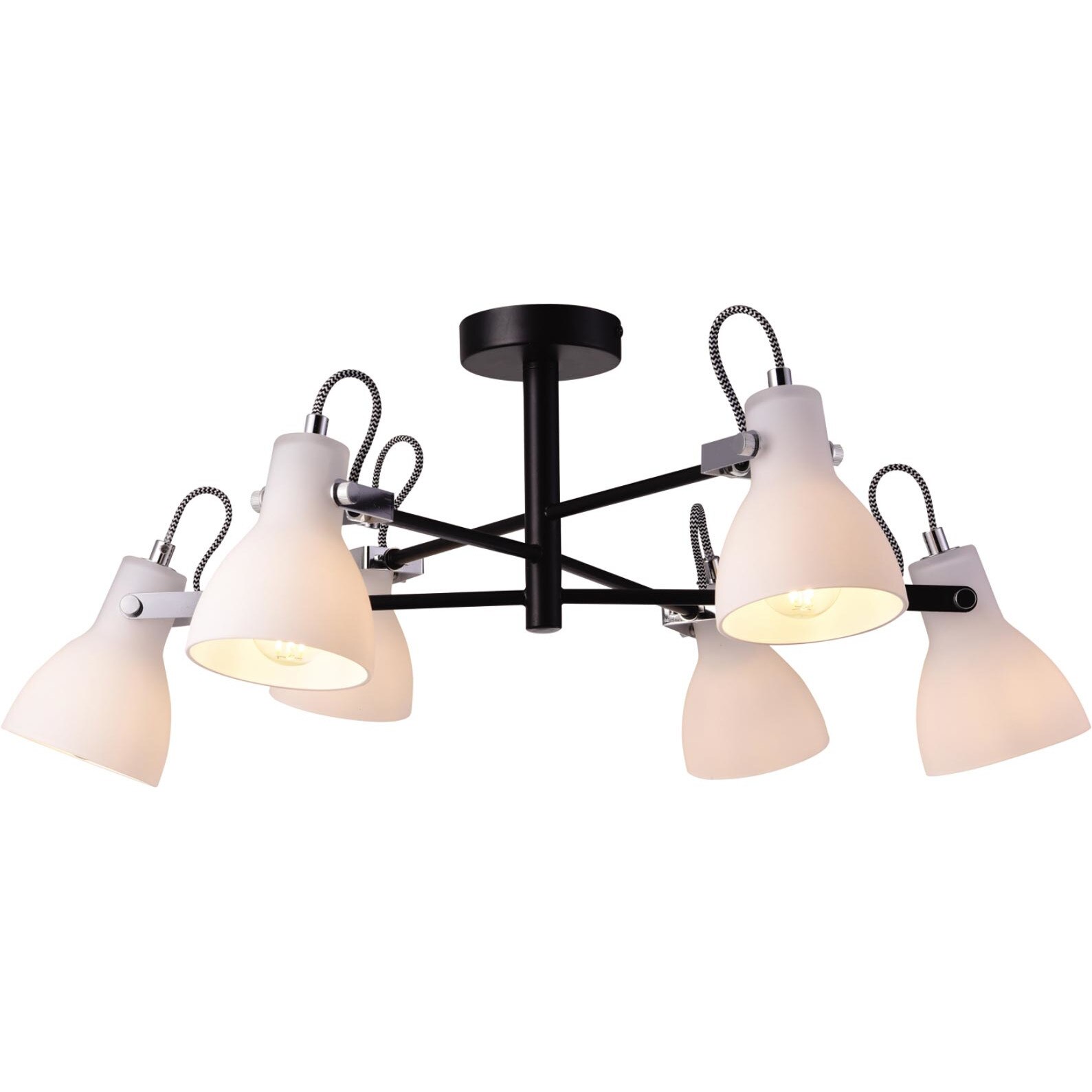 Lustra K-8109 KANTI,Alb/Negru, cu 6 surse de iluminare, E14, 25 W