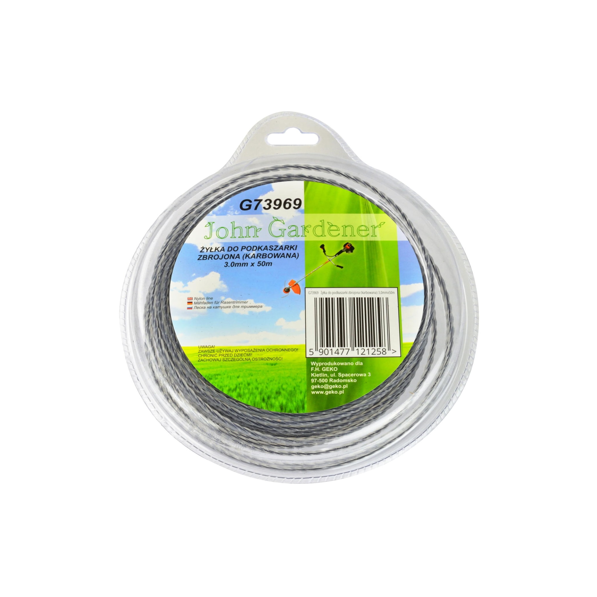 Coarda taiere pentru masini de tuns iarba, ondulata, din plastic otelit, 3mm x 50m