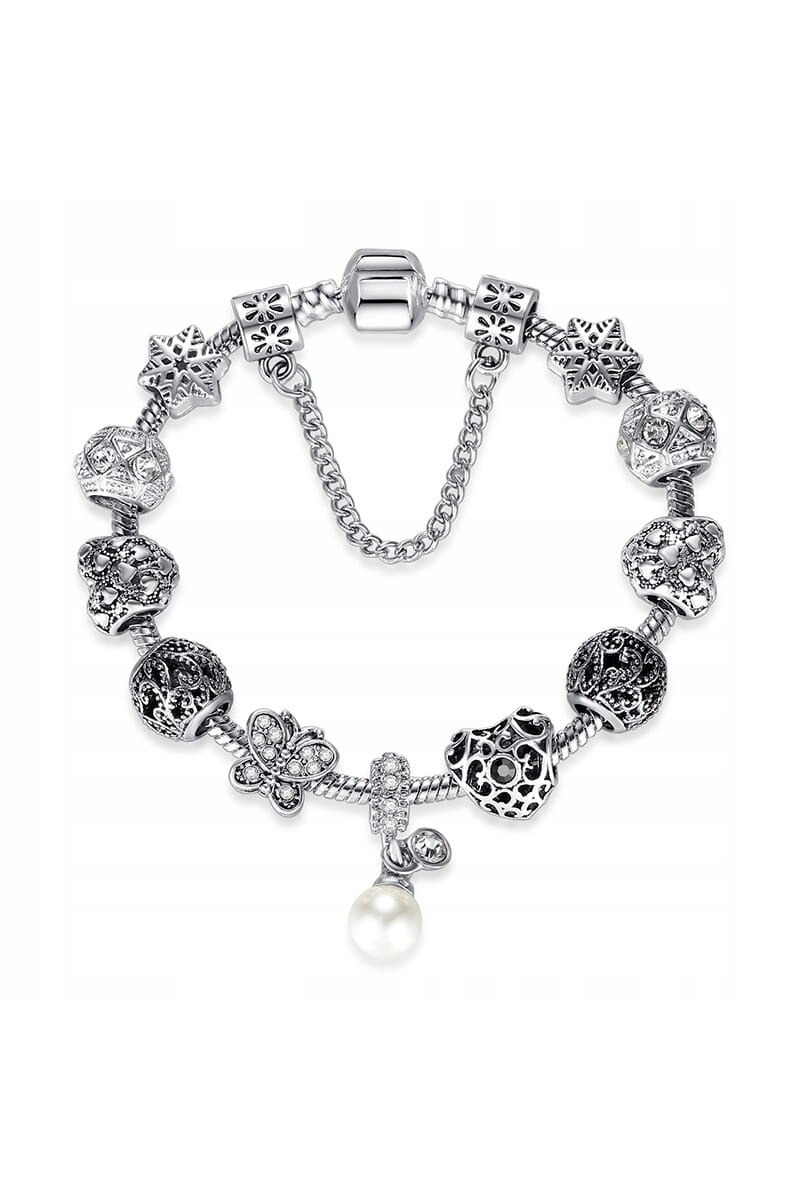 Bratara placata cu argint tip Pandora charms, KB86