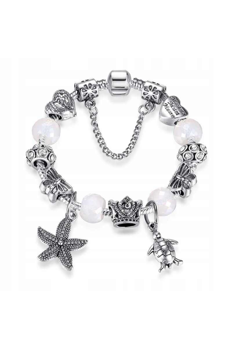 Bratara placata cu argint tip Pandora charms, KB85