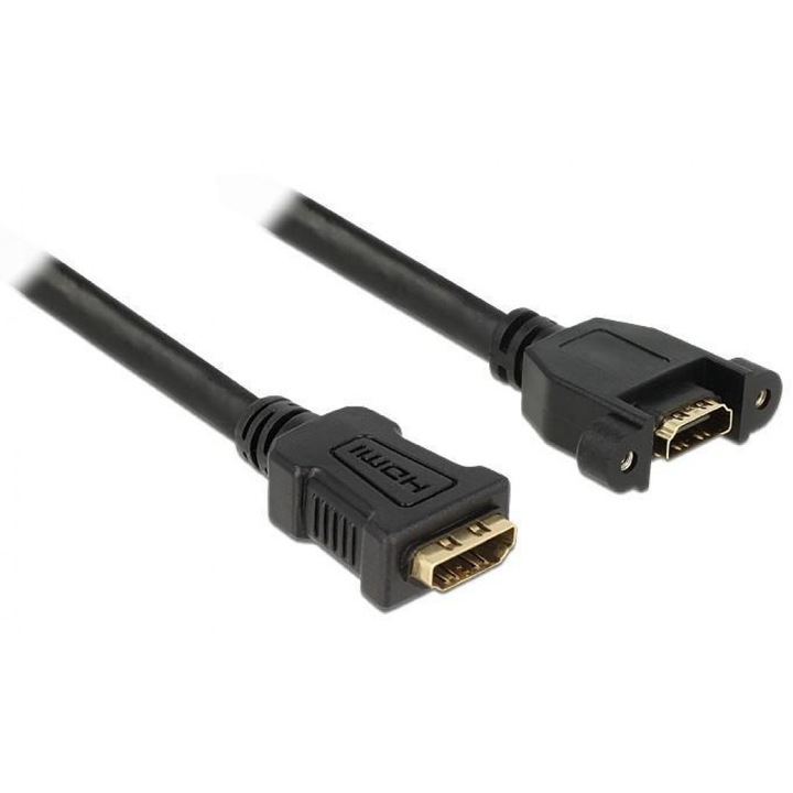 Delock kábel HDMI A anya > HDMI A anya panelrögzítés 25 cm (DL-85100)