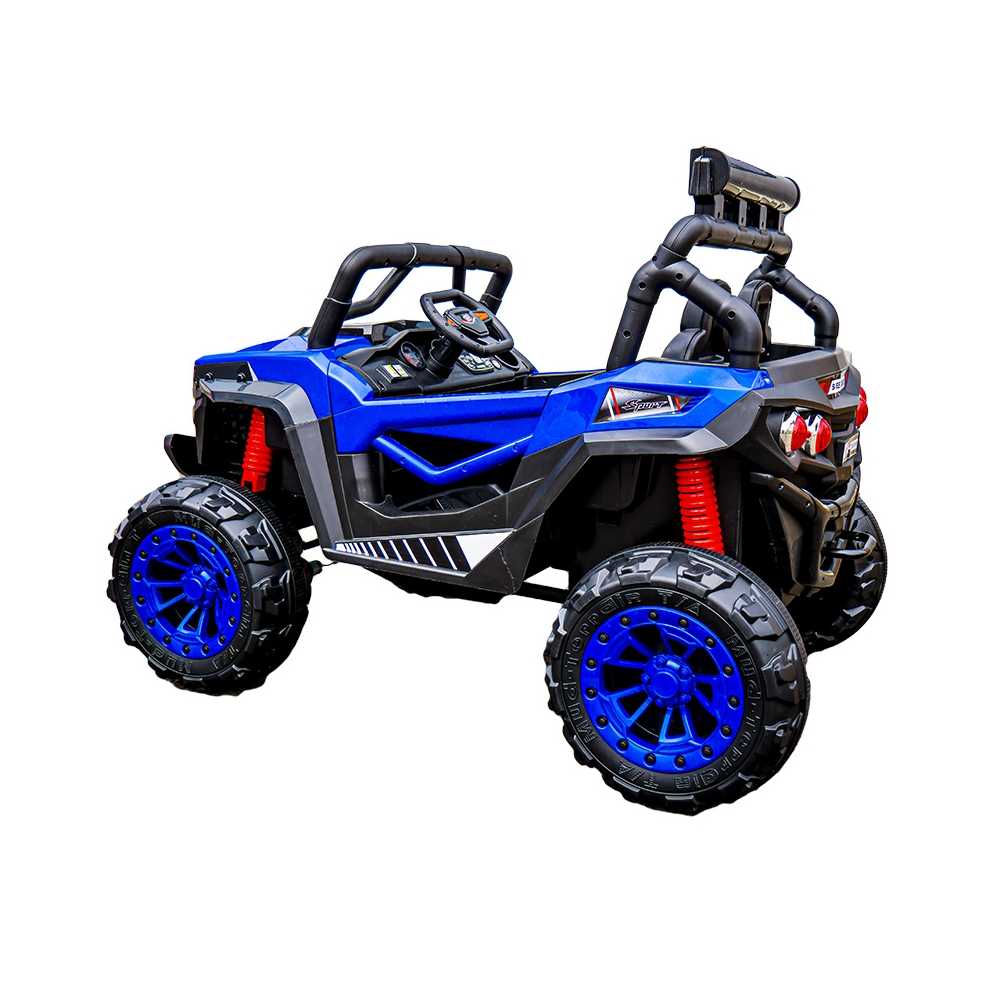 Masina electrica, Jeep, cu acumulator, si cu telecomanda, albastra, 4 motoare, 12V, 7Ah, 7toys