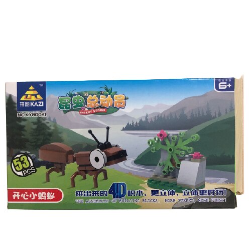 Set de constructie Insecte, KAZI, 53 piese, 6+