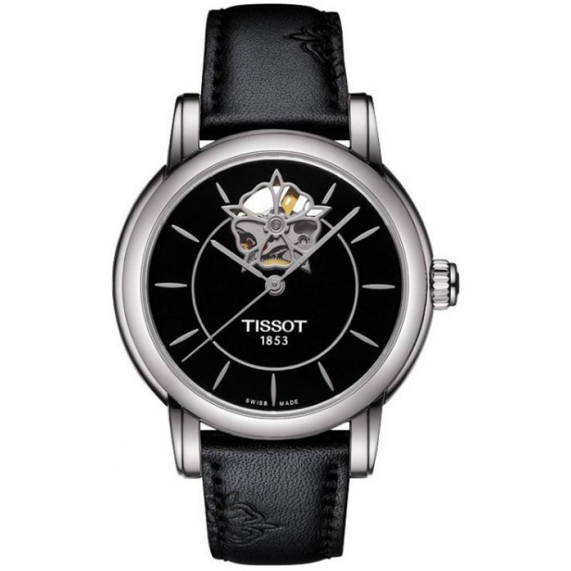 Ceas de dama Tissot Lady Heart, Curea din Piele, Negru