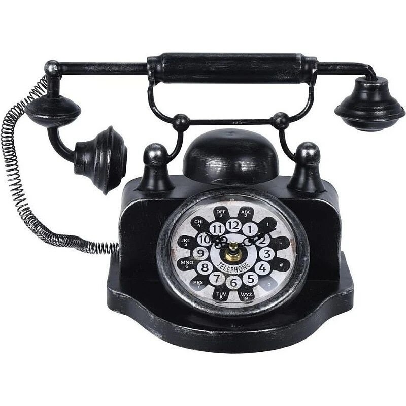 Ceas de masa metalic Telephone Retro Segnale, dimensiuni 33x17.5x21.5 cm