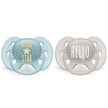 Set 2 suzete ortodontice din silicon Philips Avent Ultra Soft SCF223/01, Multicolor 6-18 luni Set 2 suzete ortodontice din silicon Philips Avent Ultra Soft SCF223/01, Multicolor 6-18 luni