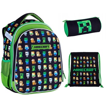 Set scoala Minecraft 1 - Ghiozdan scoala, Penar etui si Sac incaltaminte Set scoala Minecraft 1 - Ghiozdan scoala, Penar etui si Sac incaltaminte