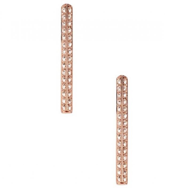 Cercei Fossil JF02116791, Otel inoxidabil/Cristal, Rose Gold