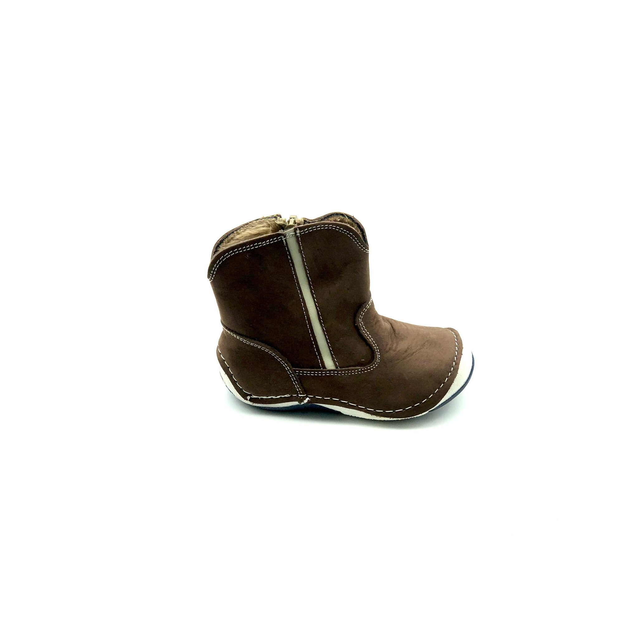 Cizme copii Sibel Bebe EVO922, piele intoarsa, imblanite, Maro, Maro